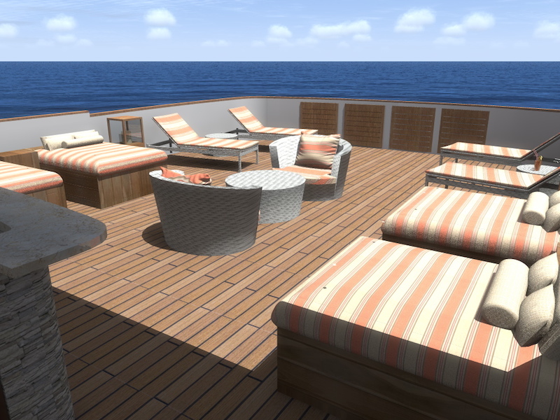 MV Origin outside lounge area