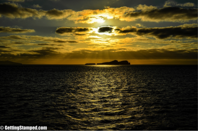 sunset in the galapagos